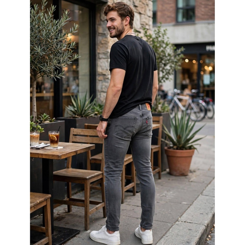 Levi's Mens W32 L29 511 Slim Fit Jeans Faded Black Denim Pants